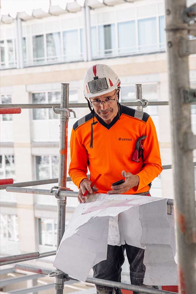 Photographie du chantier du Carré Vert à Levallois Perret