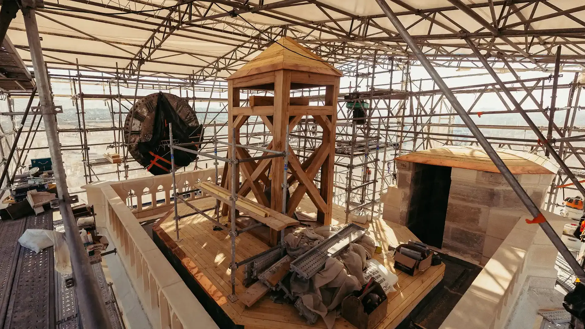 Photographie du chantier de l'Eglise Saint Gervais à Paris