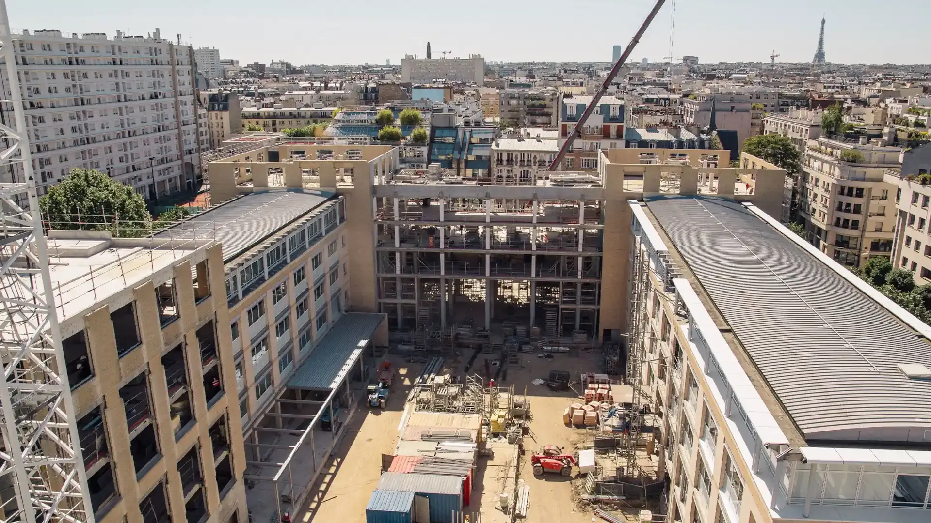 Photographie du chantier du Carré Vert à Levallois Perret