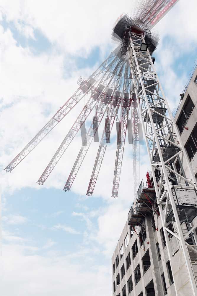Photographie du chantier de l'Extension Dassault à Velizy