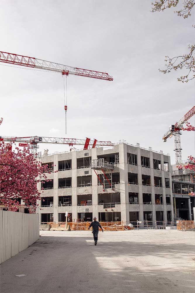 Photographie du chantier de l'Extension Dassault à Velizy