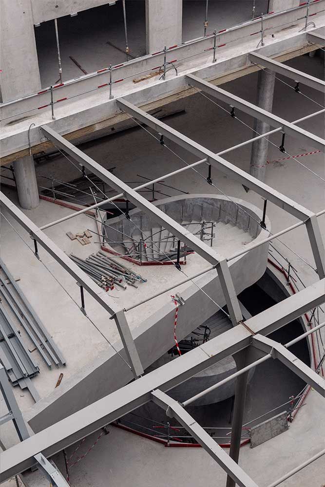 Photographie du chantier de l'Extension Dassault à Velizy