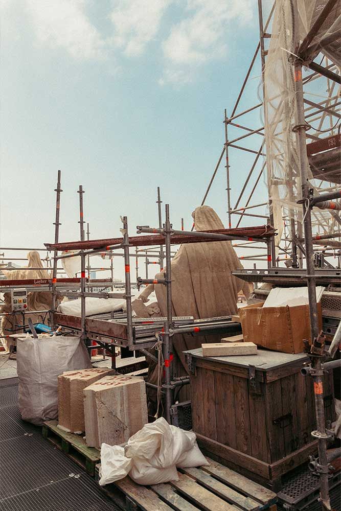 Photographie du chantier de l'Eglise de la Sainte Trinité à Paris