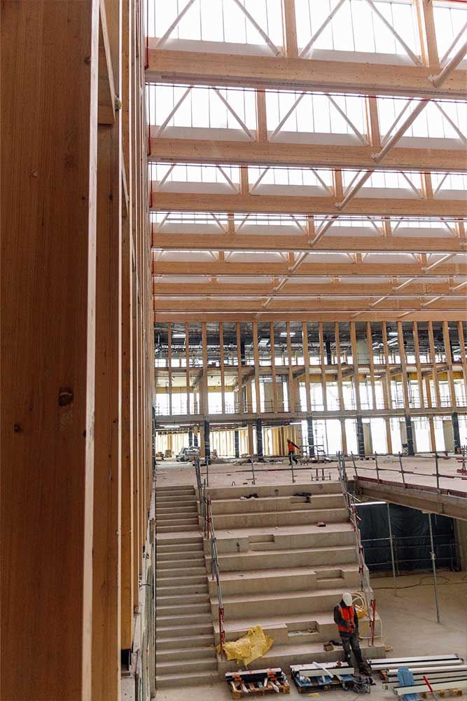 Photographie du chantier du bâtiment In'Cube à Gif-sur-Yvette